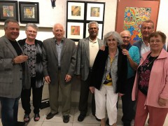 L-R Tom Anastasio, Isabella and Quinto Bocuzzi, Fr. George Sankooriikal, Ada and Eugene D'Iorio, and John and Angela Ciocca